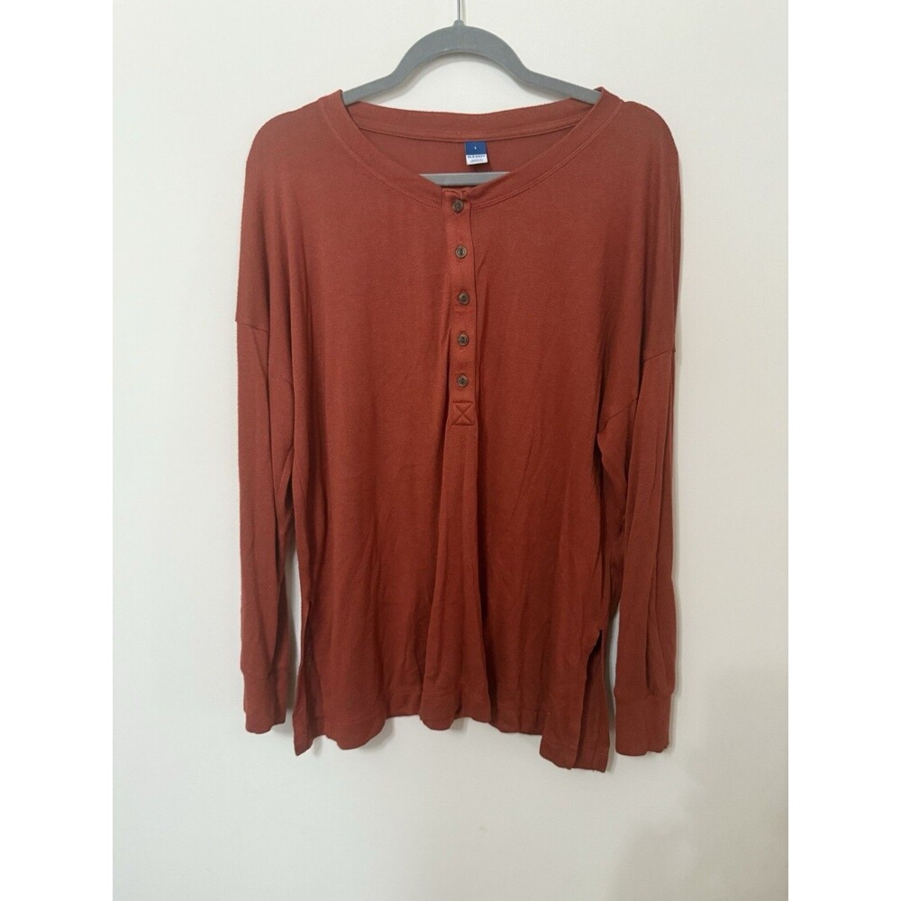 Old Navy Orange Henley - Large
